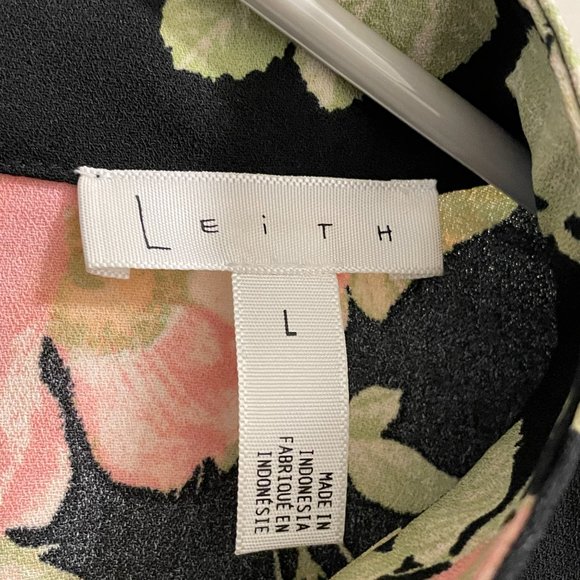 Leith Floral Mock Neck Knee Length Dress-L - Picture 4 of 6